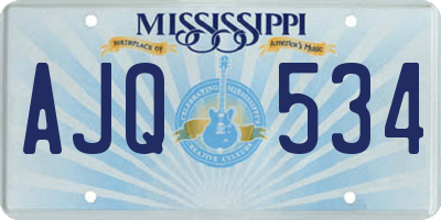 MS license plate AJQ534