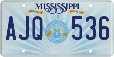 MS license plate AJQ536
