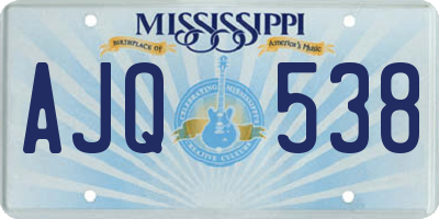 MS license plate AJQ538