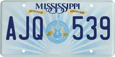MS license plate AJQ539