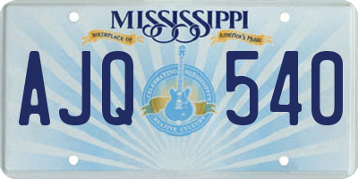 MS license plate AJQ540