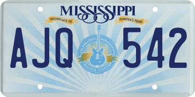 MS license plate AJQ542