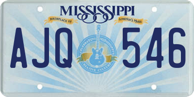 MS license plate AJQ546