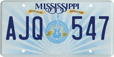 MS license plate AJQ547
