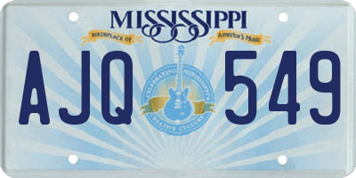 MS license plate AJQ549