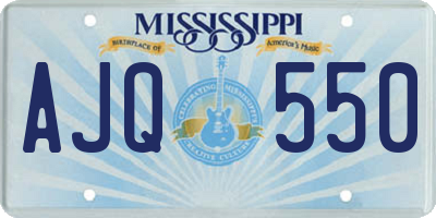MS license plate AJQ550