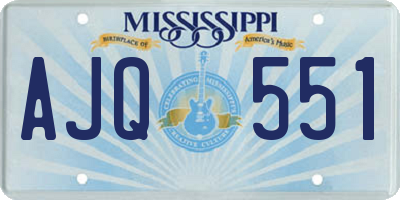 MS license plate AJQ551
