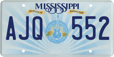 MS license plate AJQ552