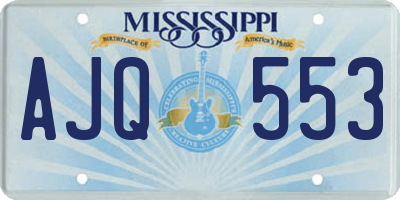 MS license plate AJQ553