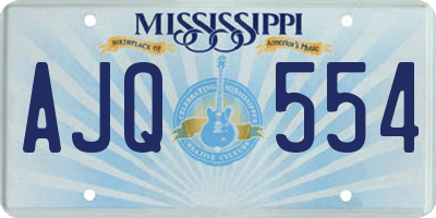 MS license plate AJQ554
