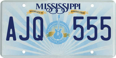 MS license plate AJQ555
