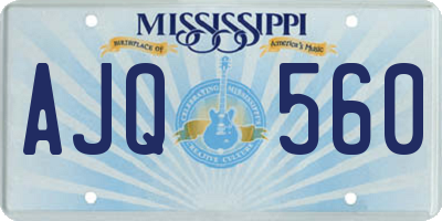 MS license plate AJQ560
