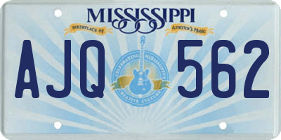 MS license plate AJQ562