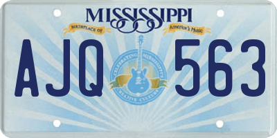 MS license plate AJQ563