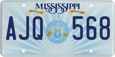 MS license plate AJQ568
