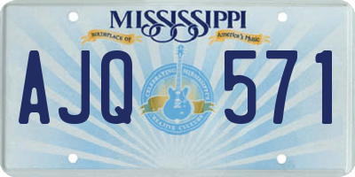 MS license plate AJQ571