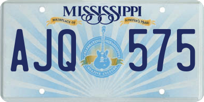 MS license plate AJQ575