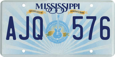MS license plate AJQ576