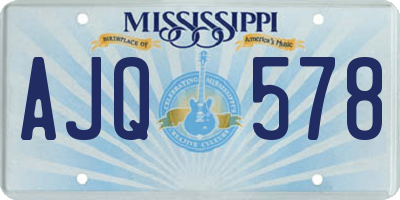 MS license plate AJQ578
