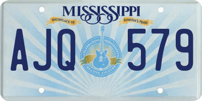 MS license plate AJQ579