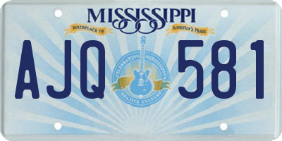 MS license plate AJQ581