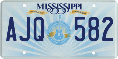 MS license plate AJQ582