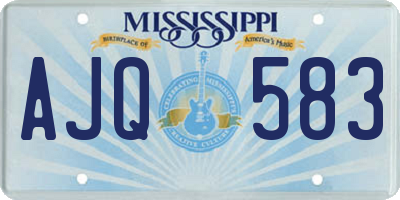 MS license plate AJQ583