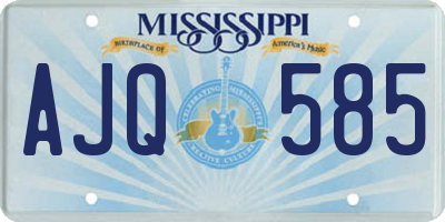MS license plate AJQ585