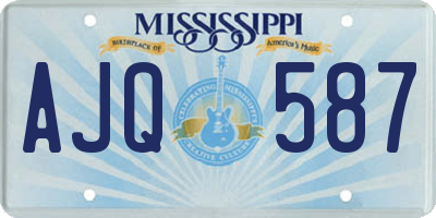 MS license plate AJQ587