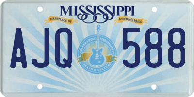 MS license plate AJQ588