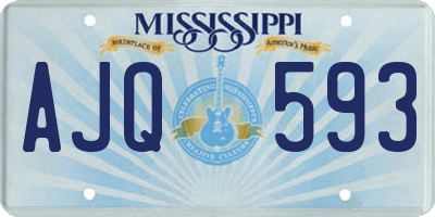 MS license plate AJQ593