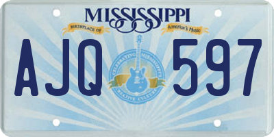 MS license plate AJQ597
