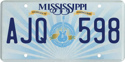 MS license plate AJQ598