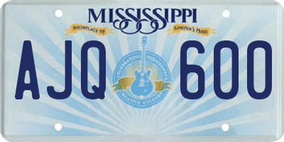 MS license plate AJQ600