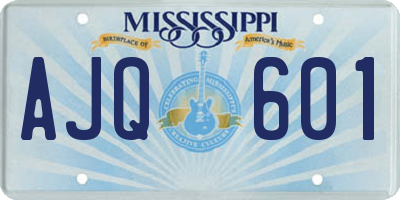 MS license plate AJQ601