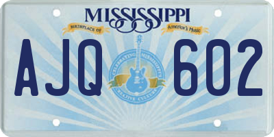MS license plate AJQ602