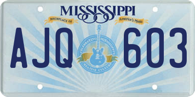 MS license plate AJQ603