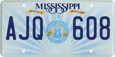 MS license plate AJQ608