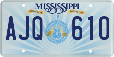 MS license plate AJQ610