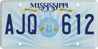MS license plate AJQ612