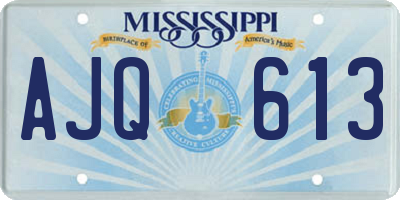 MS license plate AJQ613