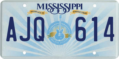 MS license plate AJQ614