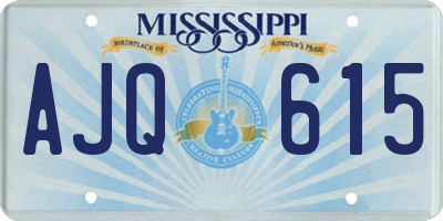 MS license plate AJQ615