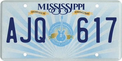 MS license plate AJQ617