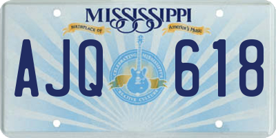 MS license plate AJQ618