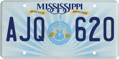 MS license plate AJQ620