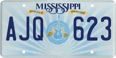 MS license plate AJQ623