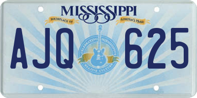 MS license plate AJQ625