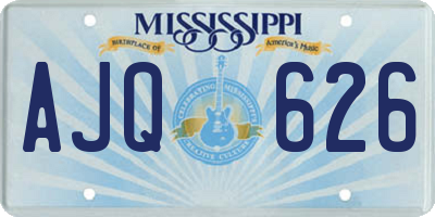 MS license plate AJQ626