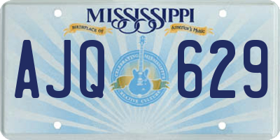 MS license plate AJQ629